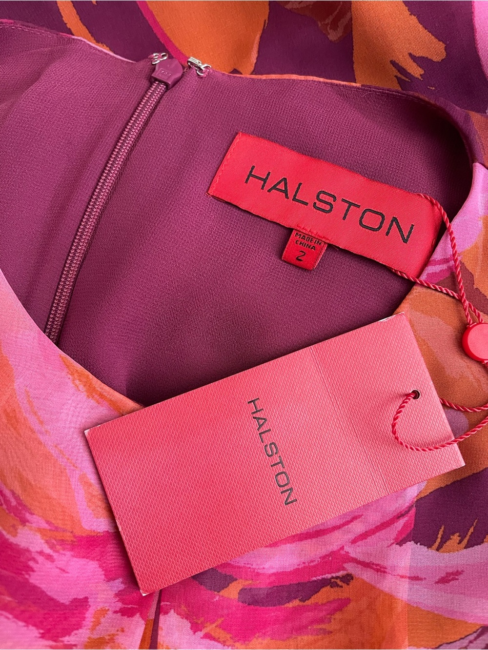 HALSTON Moira Gown In Printed Chiffon - Picture 3 of 8